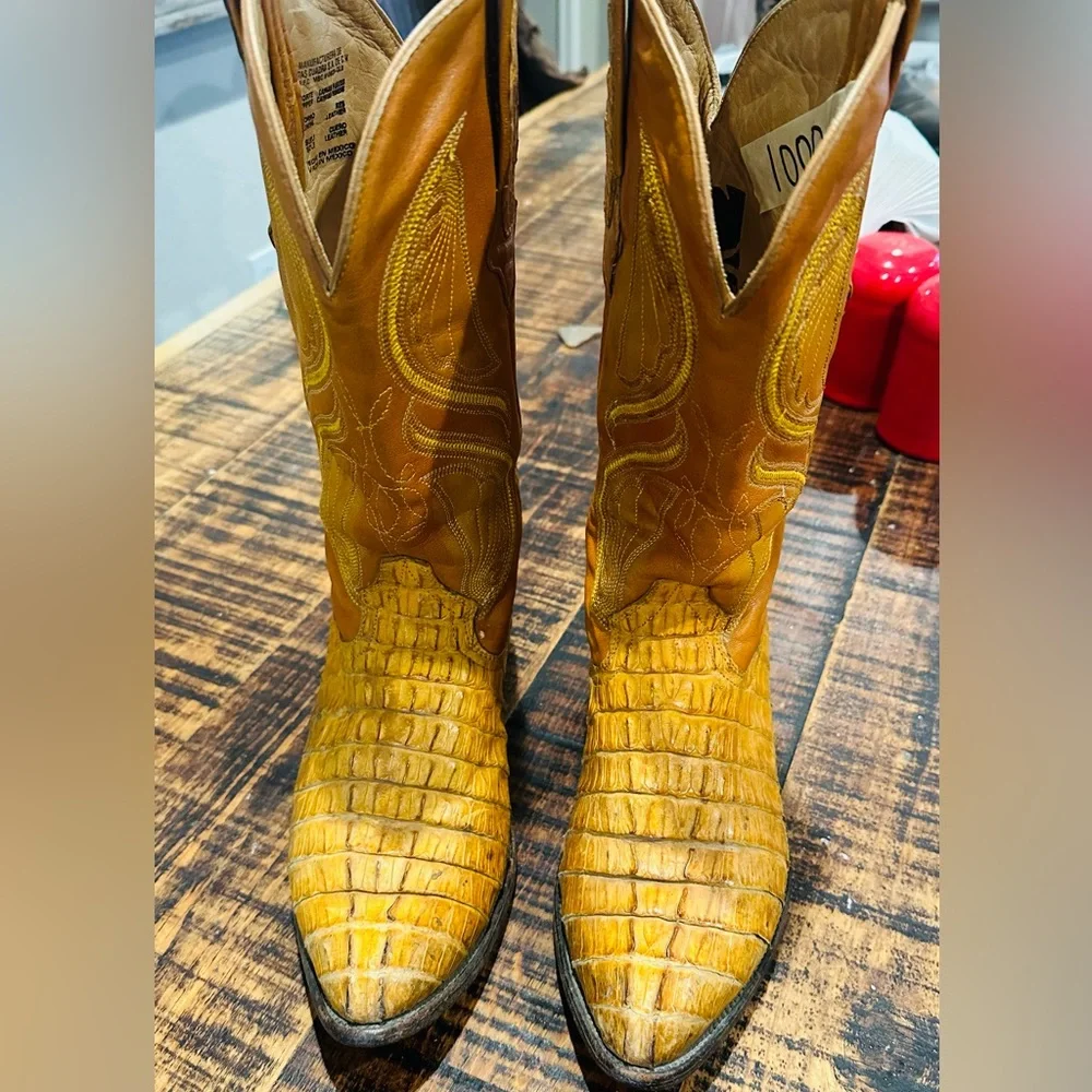 VINTAGE CUADRA MEXICO GATOR WESTERN BOOT MEN OR WOMEN!! Men size 7.5 women 8.5/9 - Picture 2 of 14